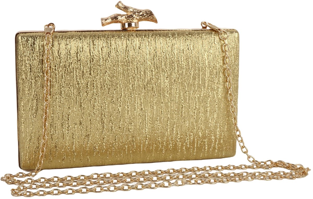 SolidKeus - Luxe Metallic Clutch voor Dames met Geplooid Ontwerp
