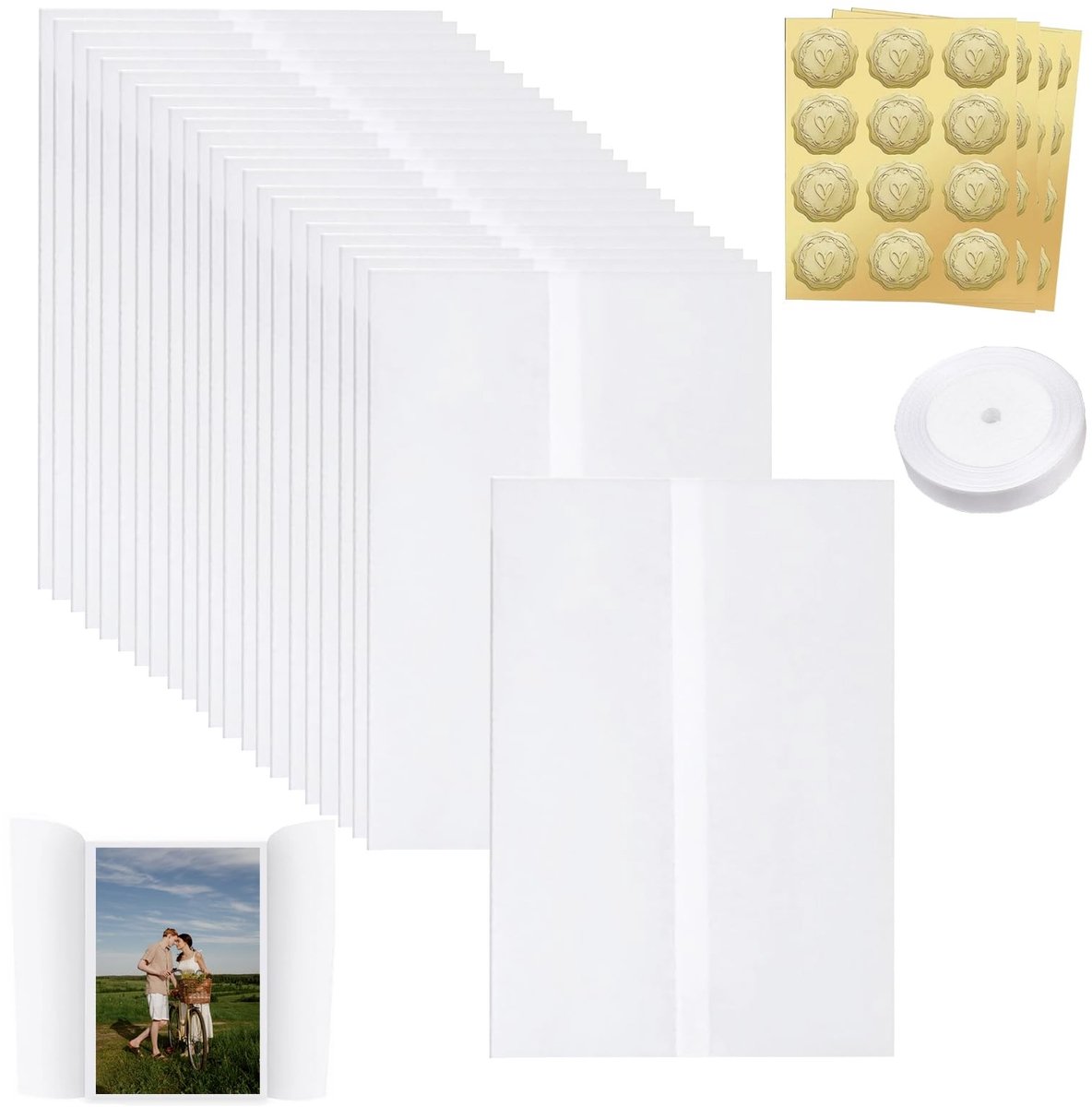 SolidKeus - 40 Stuks Parchment Papier voor Uitnodigingen