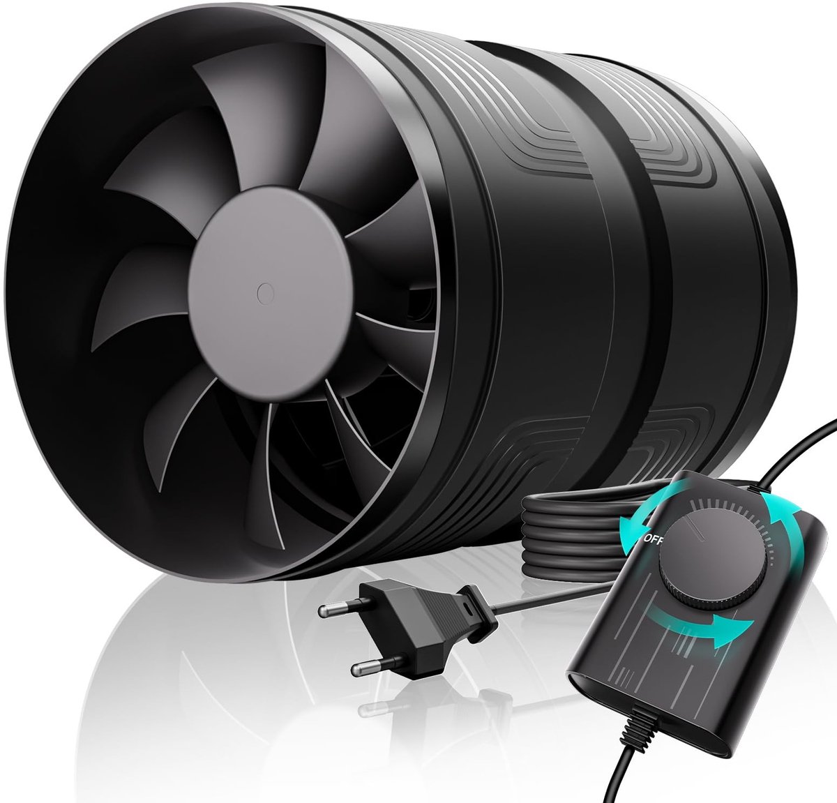 SolidKeus - 150 mm Inline Afzuigventilator met Snelheidsregelaar
