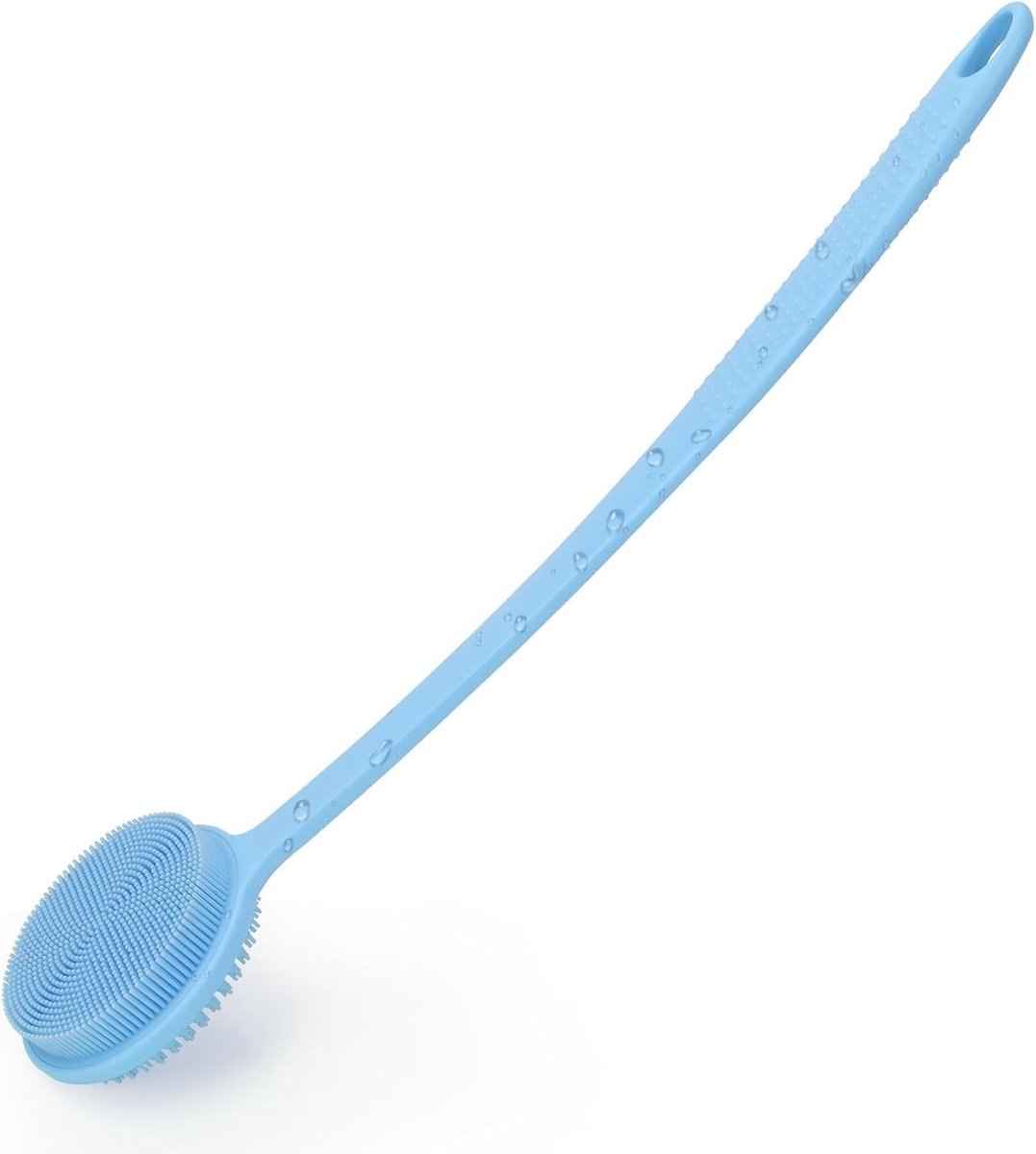 SolidKeus - Silicone Lichaamsborstel voor Douche met Lange Handgreep