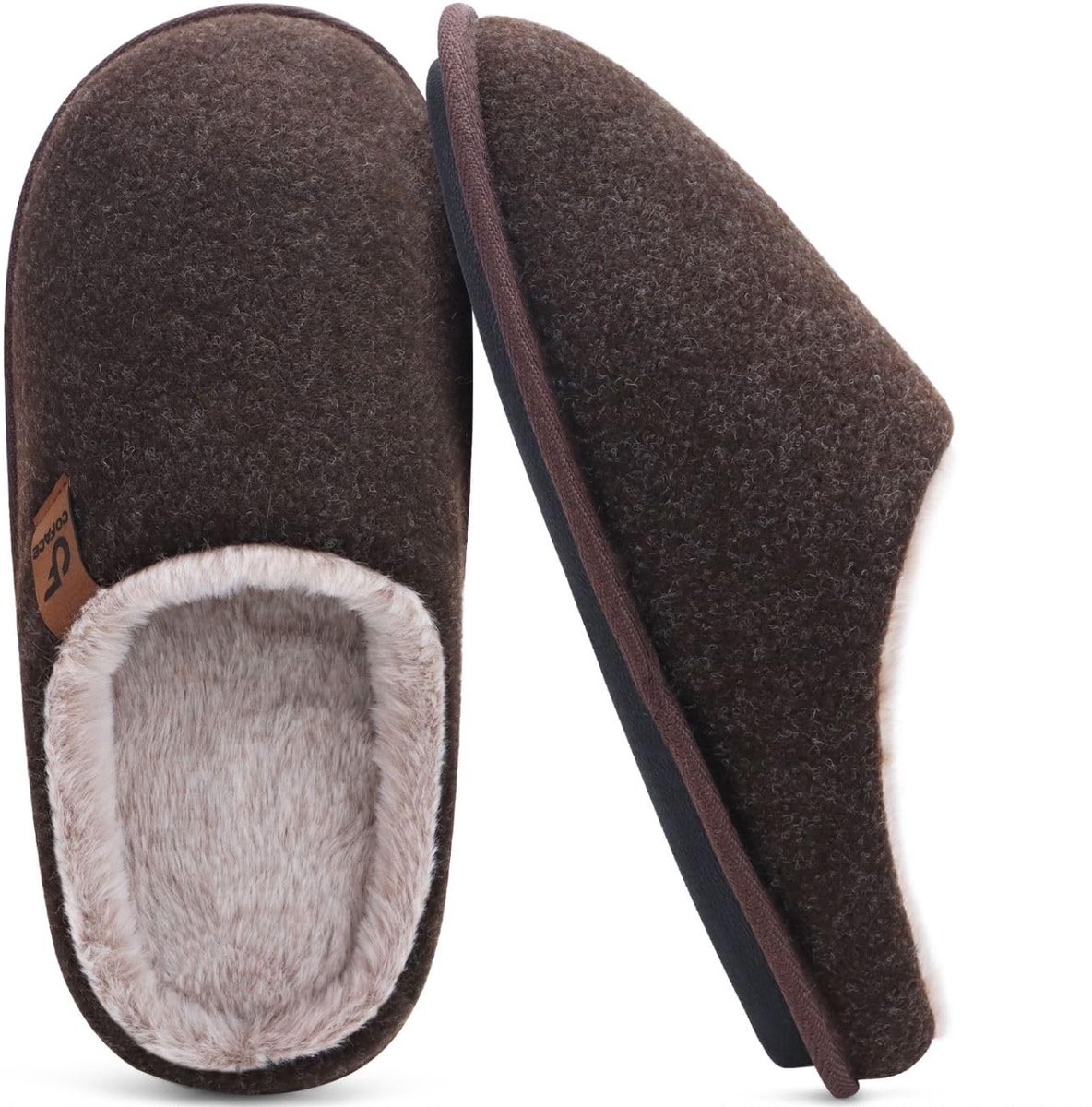 SolidKeus - Warme Huisslippers voor Heren in Donkerbruin