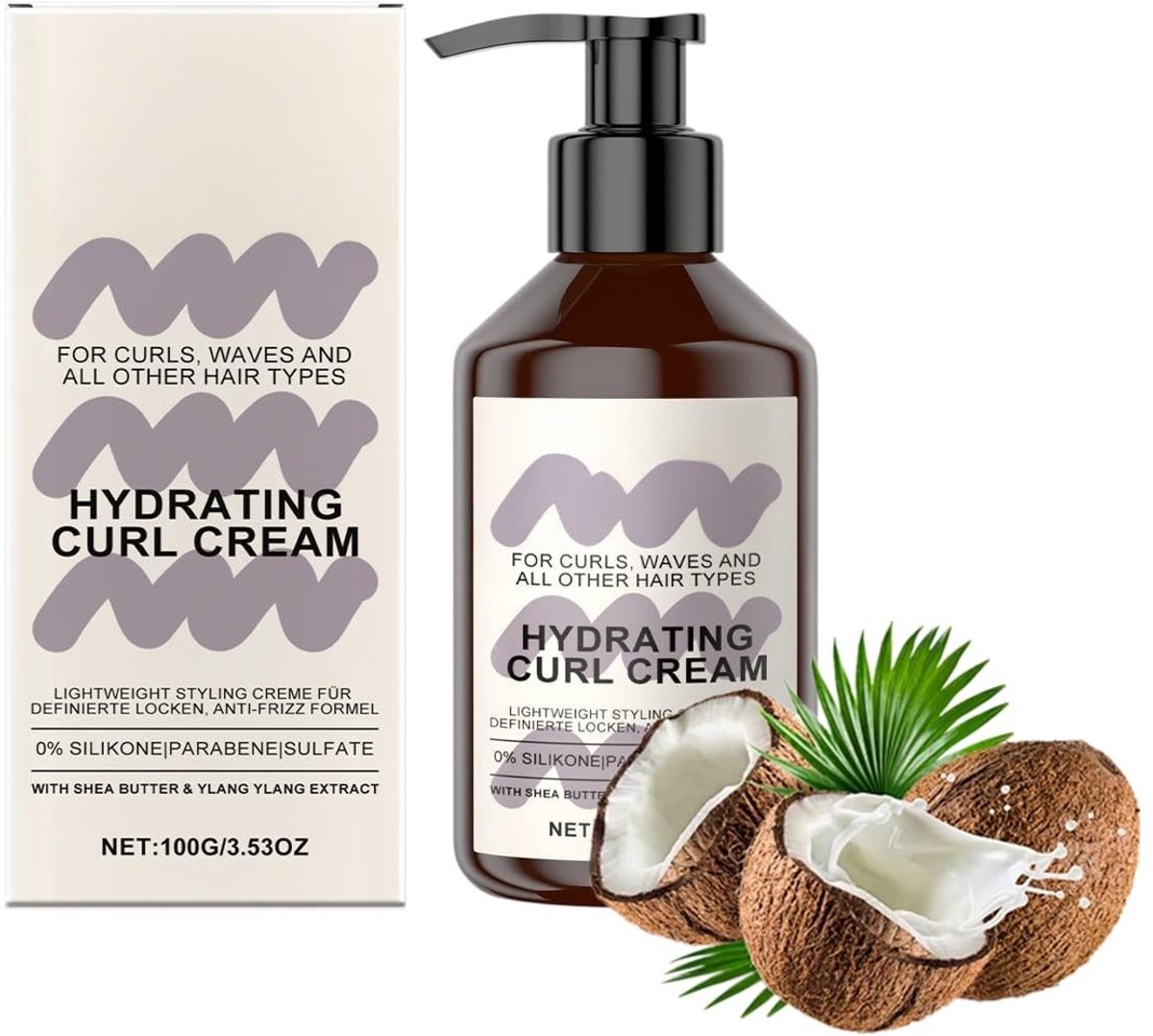 SolidKeus - Hydraterende Stylingcrème voor Krullen met Antifrizz Formule
