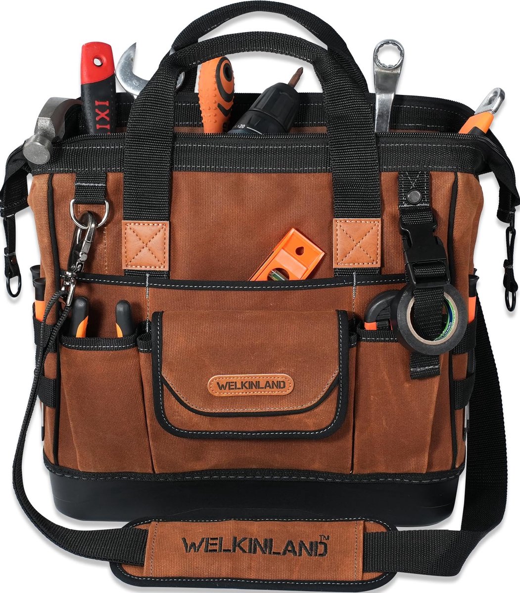 SolidKeus - 22-Pockets Gereedschapstas met Harde Bodem