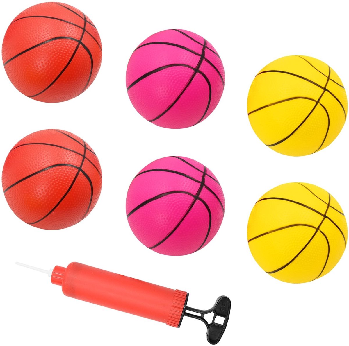 SolidKeus - Set van 10 Mini Basketballen met Pomp, 14 cm
