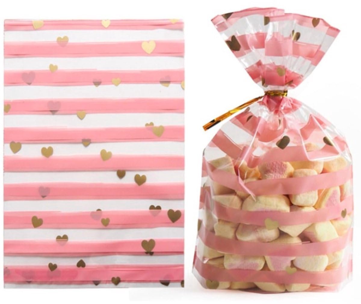 Okado Traktatiezakjes Hartjes – 50 Stuks – Transparant – 19 x 13 cm