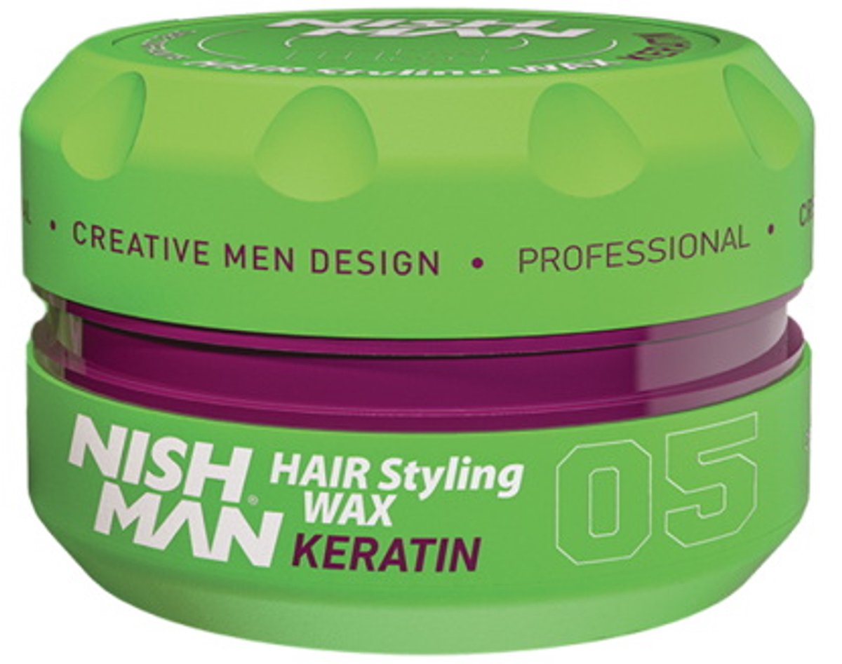 Nishman 05 Keratin Haarwax - Sterke Hold - 18 stuks - 150 ml