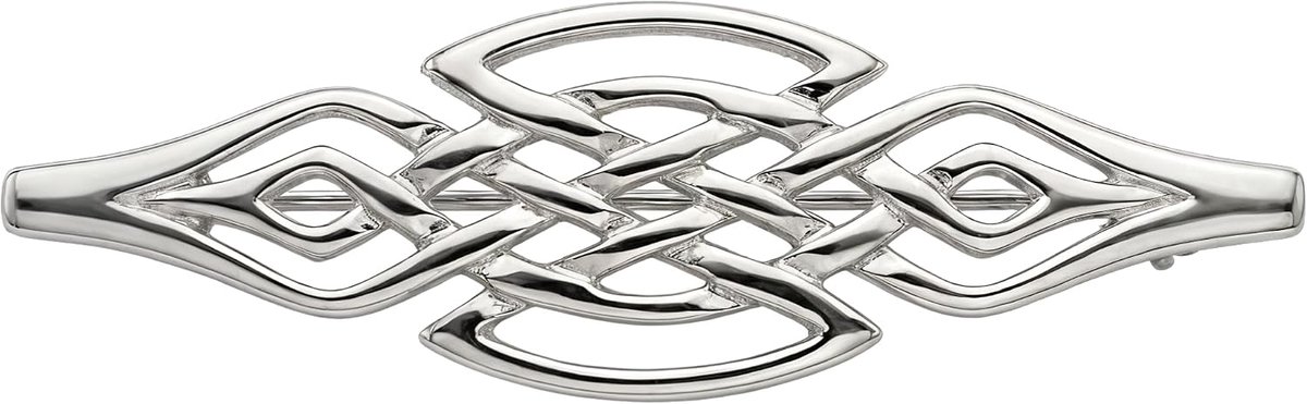 Castle 925 sterling zilver Keltische broche voor vrouwen - dames broche pin met sieraden geschenkdoos - 44mm x 11mm