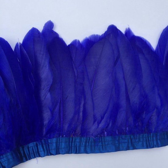 Duck Goose Feather Trim Fringe Naaien Craft 2 Yards (Royal Blue) — afbeelding 3