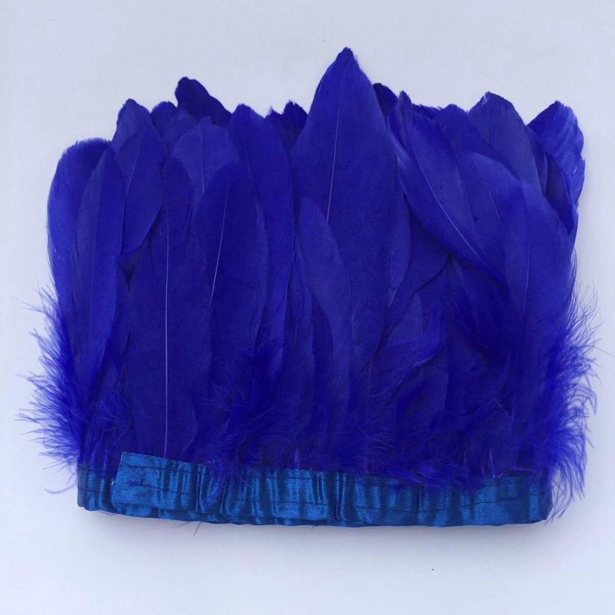 Duck Goose Feather Trim Fringe Naaien Craft 2 Yards (Royal Blue)