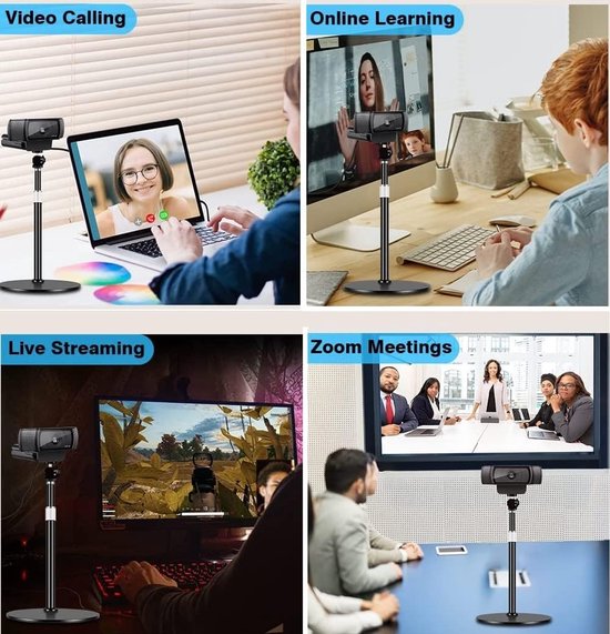 Mount Webcam,Webcamhouder voor tafel compatibel met Logitech Webcam Brio C920 C922 C930 C925 C615 Streamcam, compatible with iPhone and Samsung Mobiele telefoon — afbeelding 4