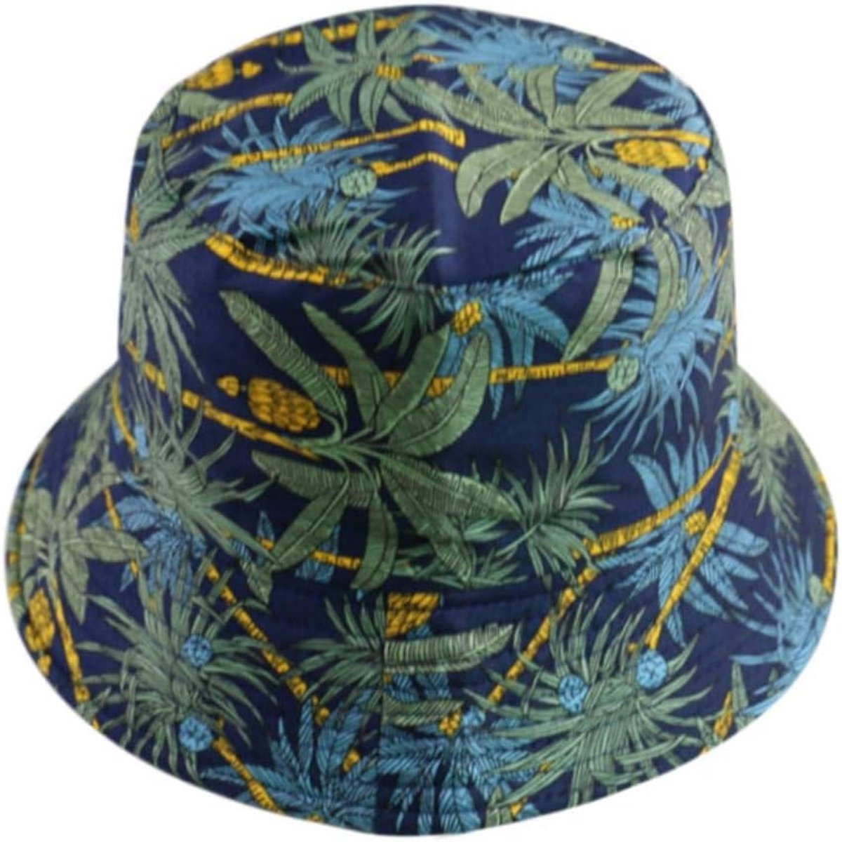 Mode Zomer Tropische Bandana Bladeren Bloem Omkeerbare Vissershoed Vissen Caps Heren Dames, Ivoor