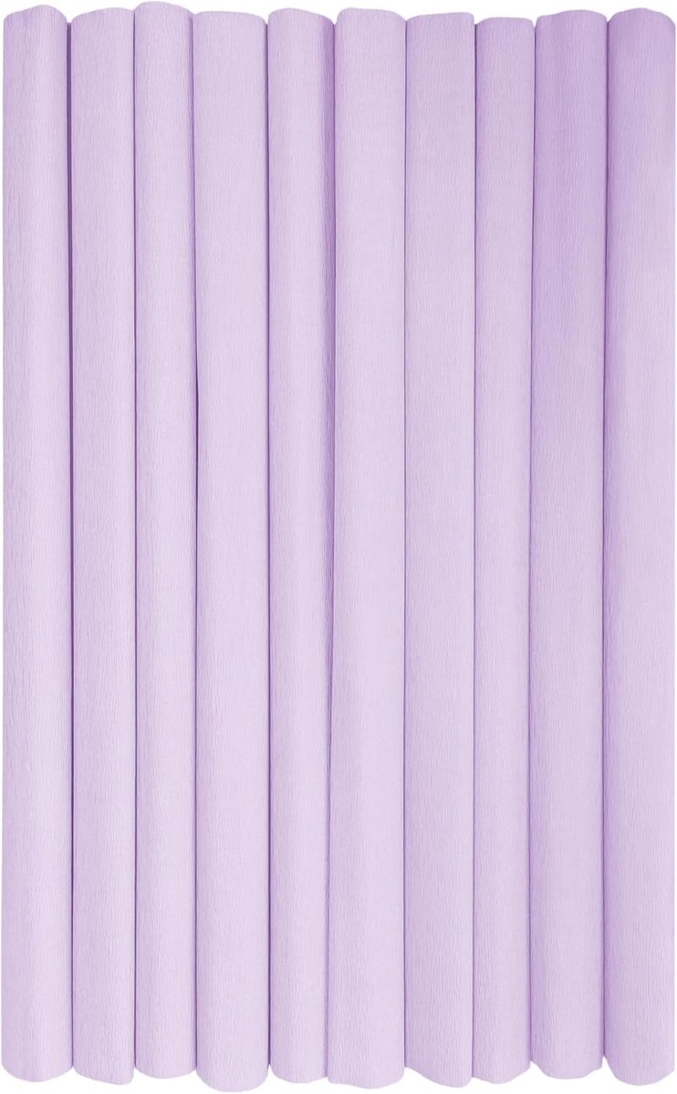 Crêpepapier rollen voor kinderen, doe-het-zelf en decoraties - Pack van 10 rollen (50cm x 200cm, 28g/m2) - 36 pastel lavendelpaars