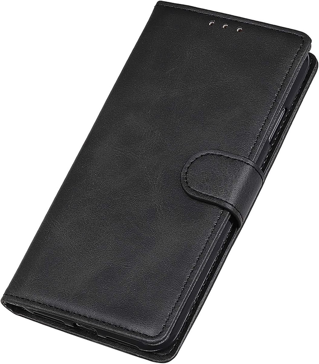 Lederen Folio Case voor Oppo A74 5G / oppo A54 5G, magnetische sluiting volledige bescherming boek stijl portemonnee flip cover met [Kickstand] en [Card Slots], PU/TPU Case Phone Shell (zwart)