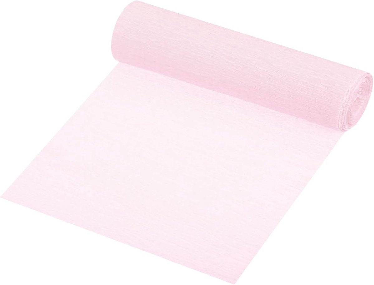 Rol crêpepapier, rol crêpepapier, 20 m lang, 14 cm breed voor huwelijksceremonie, verschillende festivals, decoratie, lichtroze