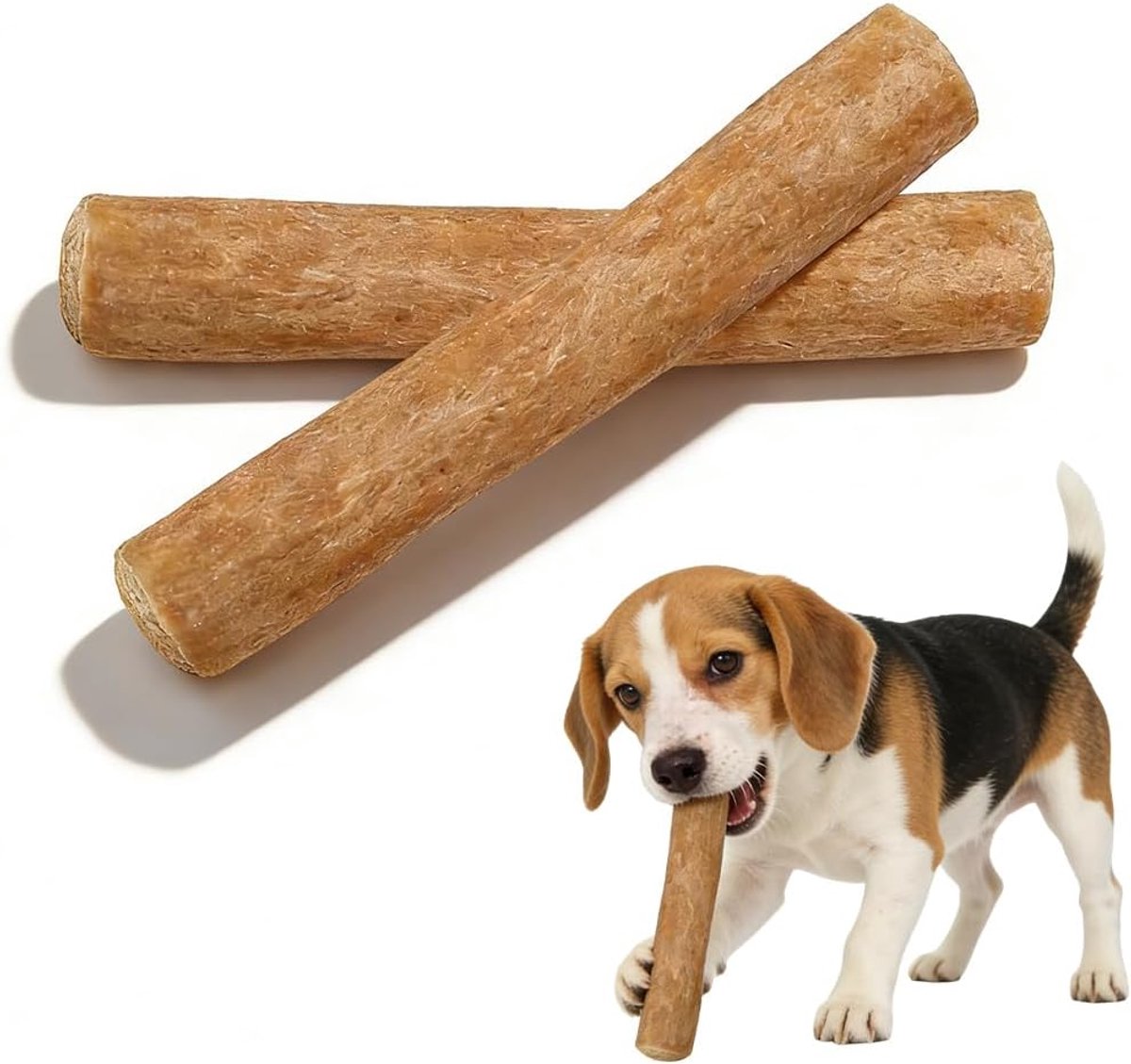 Bijtring voor honden, 2 stuks, 15 cm, olijfhout, natuurlijke zalmolie