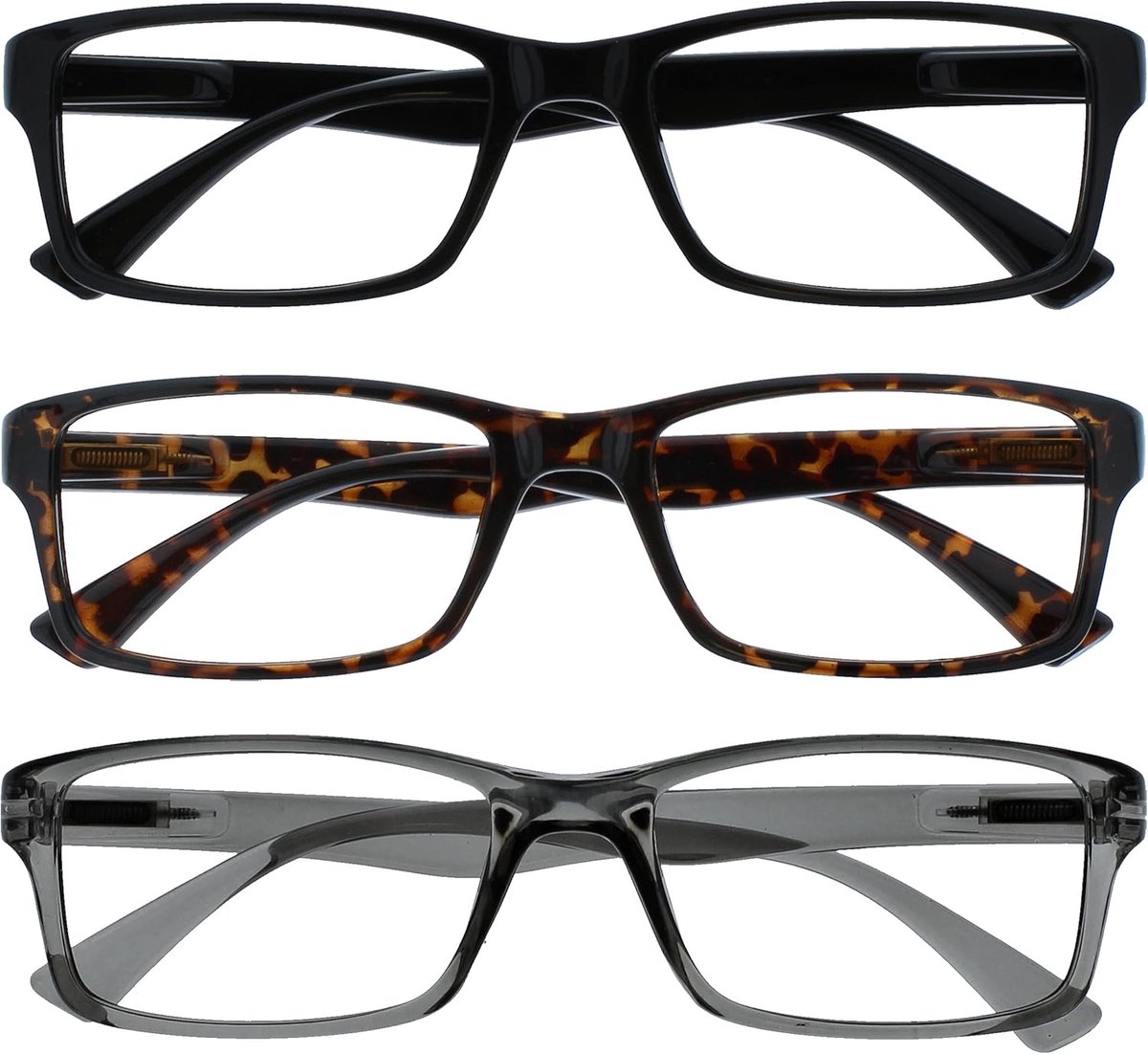 Reading Glasses Company Afstand Bril, Zwart Bruin Grijs, 66 g, 3-Count