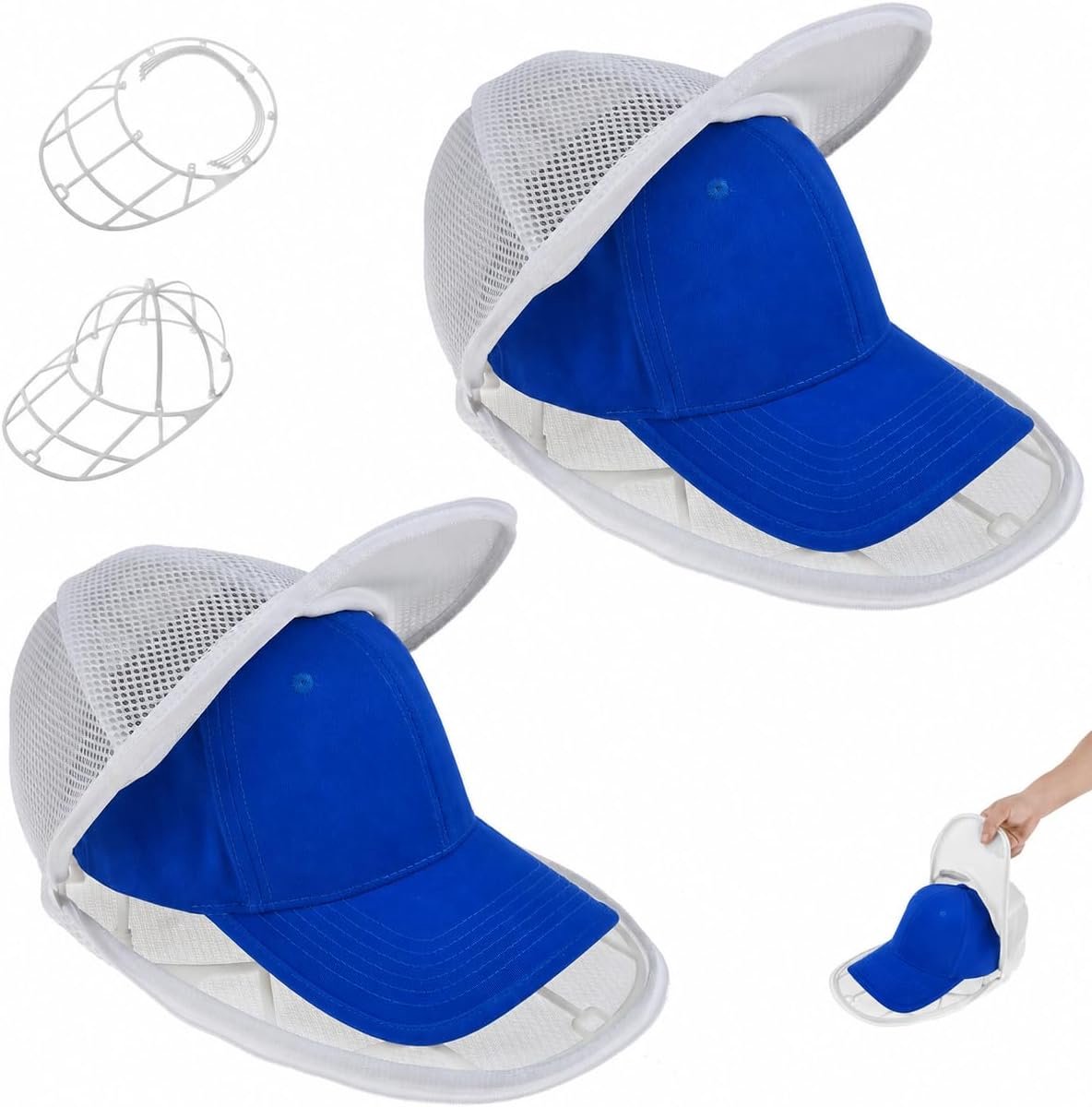 Wasmachine vorm 2 stuks afneembare waszak Cap Washer voor honkbalpet reiniging en styling functies basecap wasrek voor volwassenen en kinderen