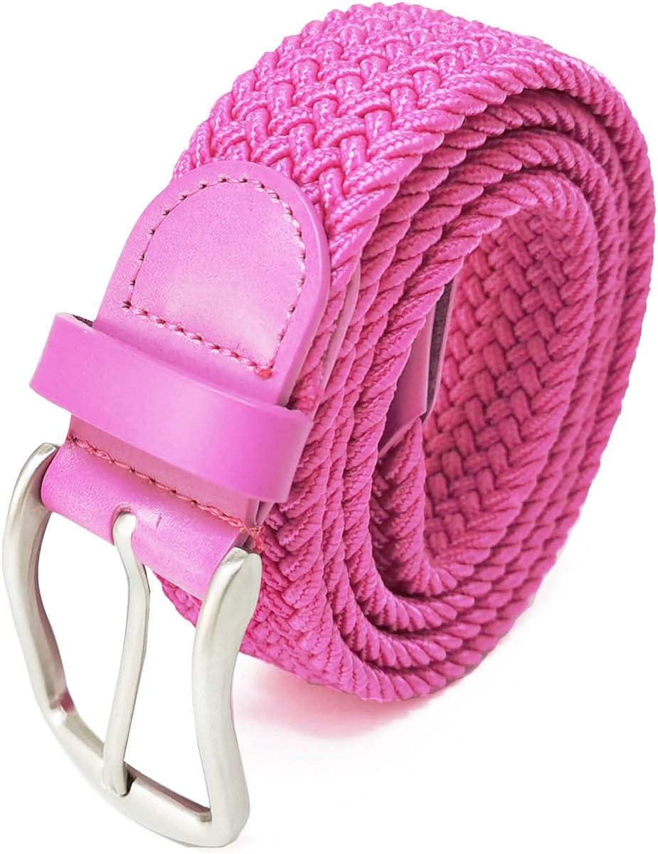 Unisex elastische lederen riem Gevlochten stretch riem Rekbare lederen riem voor dames en heren 90 tot 145 cm