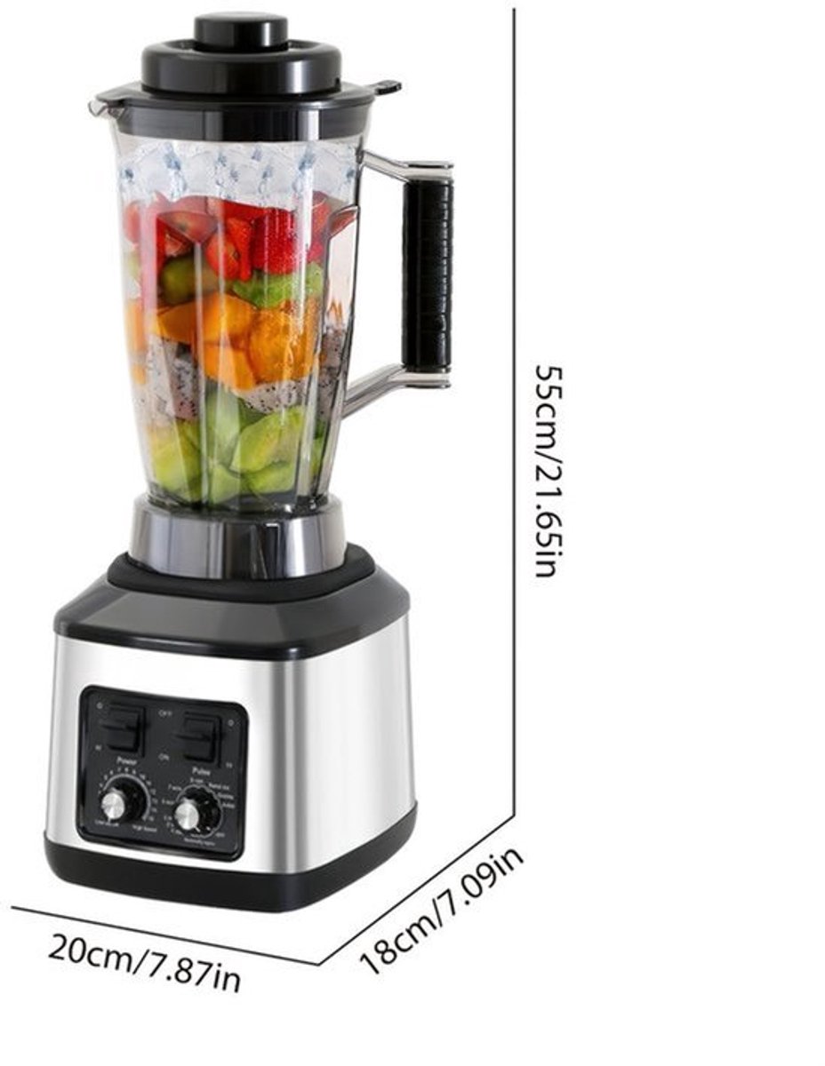 3-in-1 Elektrische Blender – Multifunctionele Mixer – Sapcentrifuge – Smoothiemaker – Keukenmachine – 9500W Krachtige Motor – 3L, 1,5L en 0,5L Containers