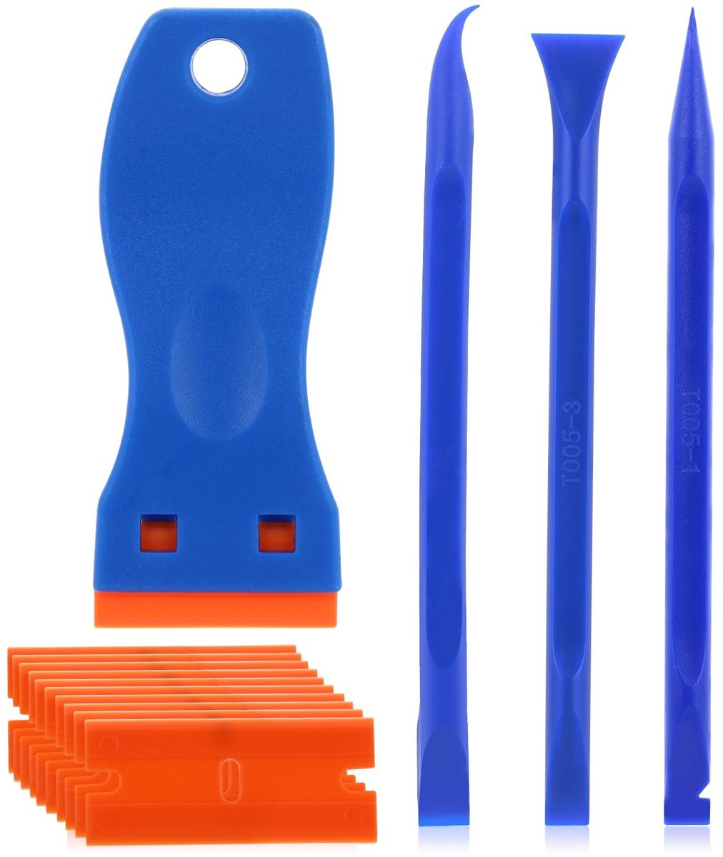 SolidKeus - Plastic Scraper met 10 Vervangbare Bladen voor Stickerverwijdering