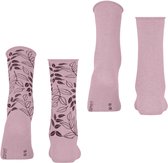 Esprit Frosted Garden 2 Pack gedessineerd katoen multipack sokken dames roze - maat 35-38