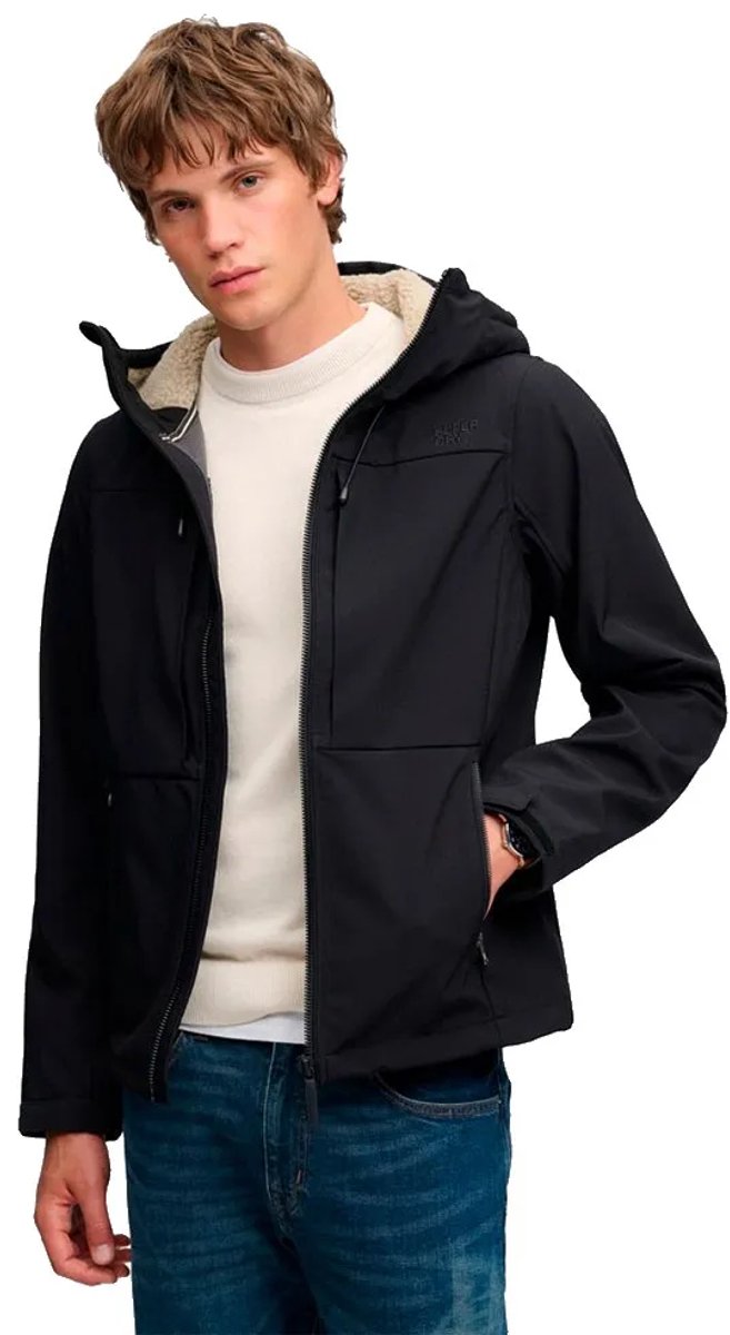 Superdry Jas Hood Borg Trekker Jkt M5012448a Mannen Zwart