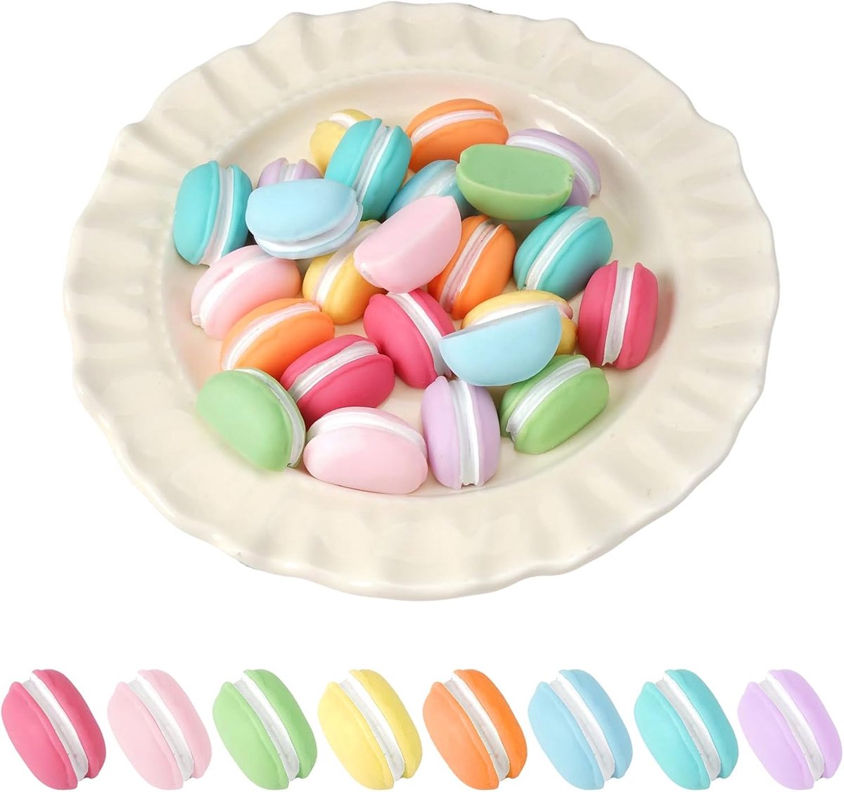 24 Stuks Simulatie Macaron Cake, 2.5×1.5cm Schattige Nep Macaron Model | Mini Fake Kunstmatige Cake, voor Fotografieaccessoires, Feestdecoraties, DIY Ambachten, Voedsel Decoratie (8 Kleuren)