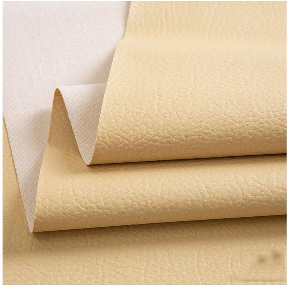 Stof Heavy Duty Kunstleer Vinyl Leerdoek Bekleding Getextureerd Materiaal Kunstleer Kunstleer Bekleding Stof Materia-Beige 1.4x4m