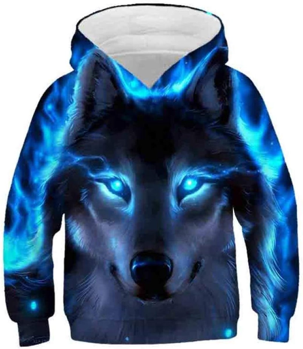 Hoodie 3D Print,Kinderen Jongens Meisje Sweatshirts Mode Wolf Herfst Winterjas Trui Lange Mouw Outfit Trainingspak Kinderkleding