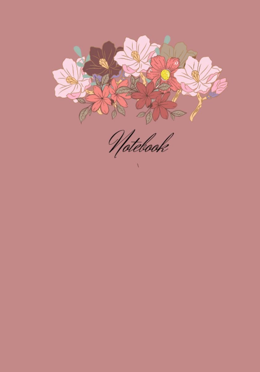 Floral Blank Lined Notebook