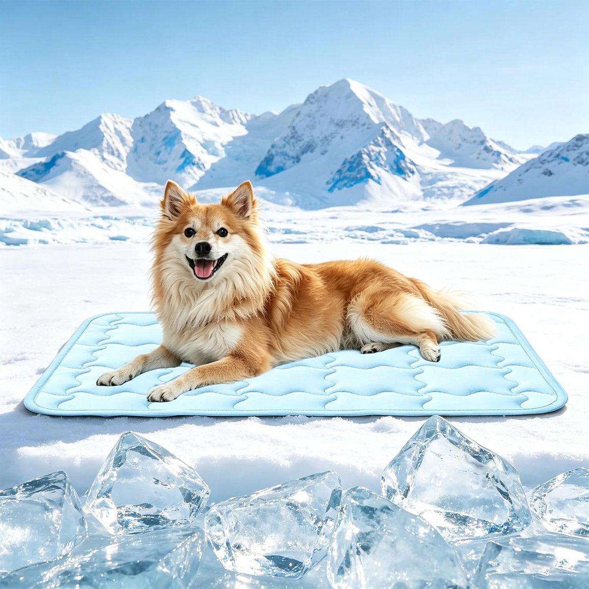 Koelmat voor honden, hondenmat, zomerkoelkussen, wasbaar hondenbed, koelmat voor katten, honden, zelfkoelende hondenmat voor thuis, onderweg of in de auto, 77 x 51 cm
