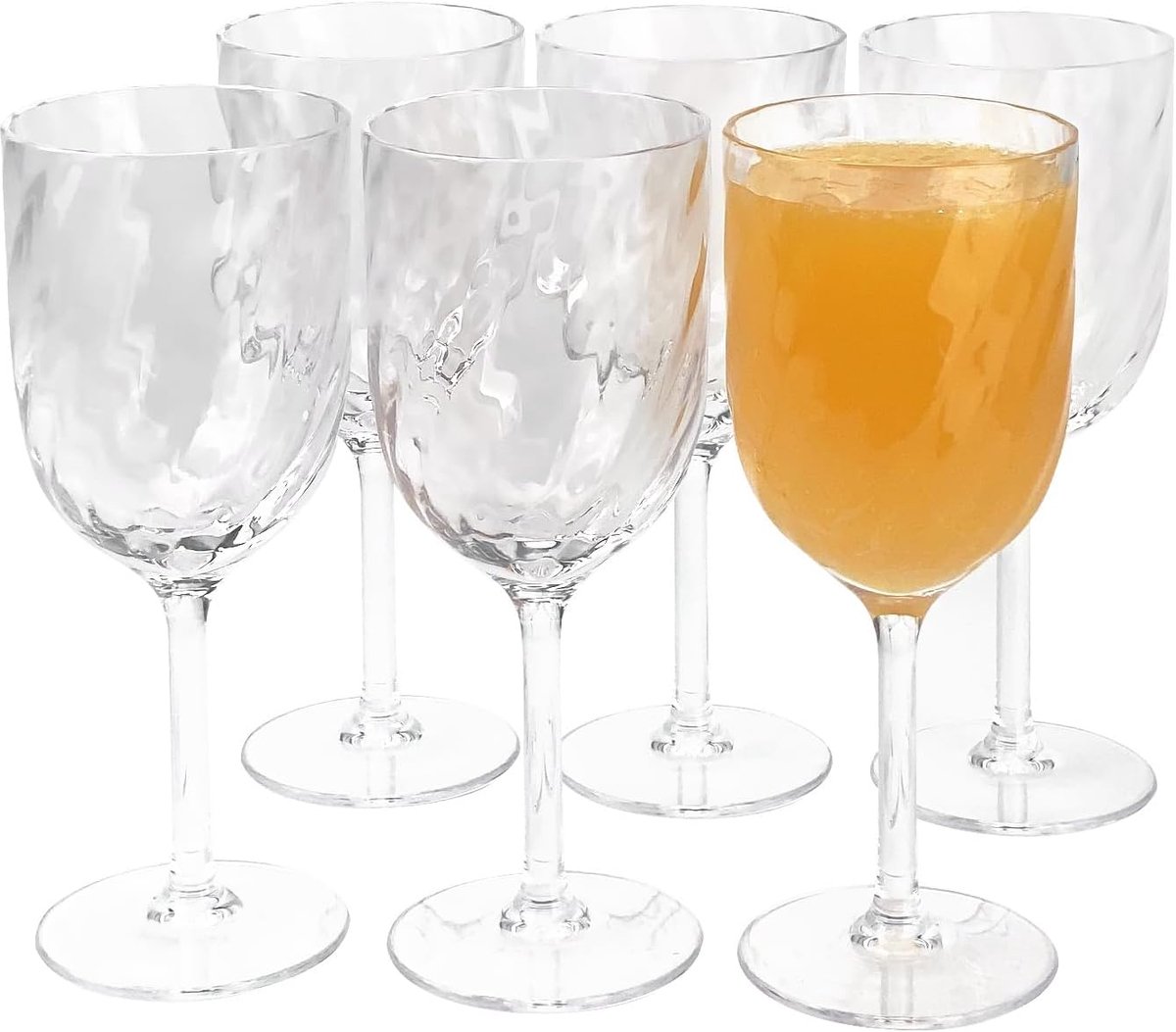 Set van 6 Onbreekbare 15oz Acryl Plastic Wijn en Water Tumbler Stapelbare Bekers (Helder, 15 oz)