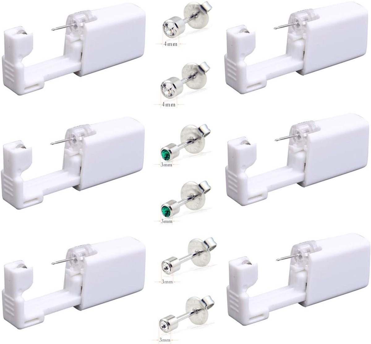 6 Stks Wegwerp Oor Piercing Gun met Oorstekers Geen Pijn Veiligheid Oor Piercing Gun Kit Tool voor Meisjes Jongens Vrouwen Mannen