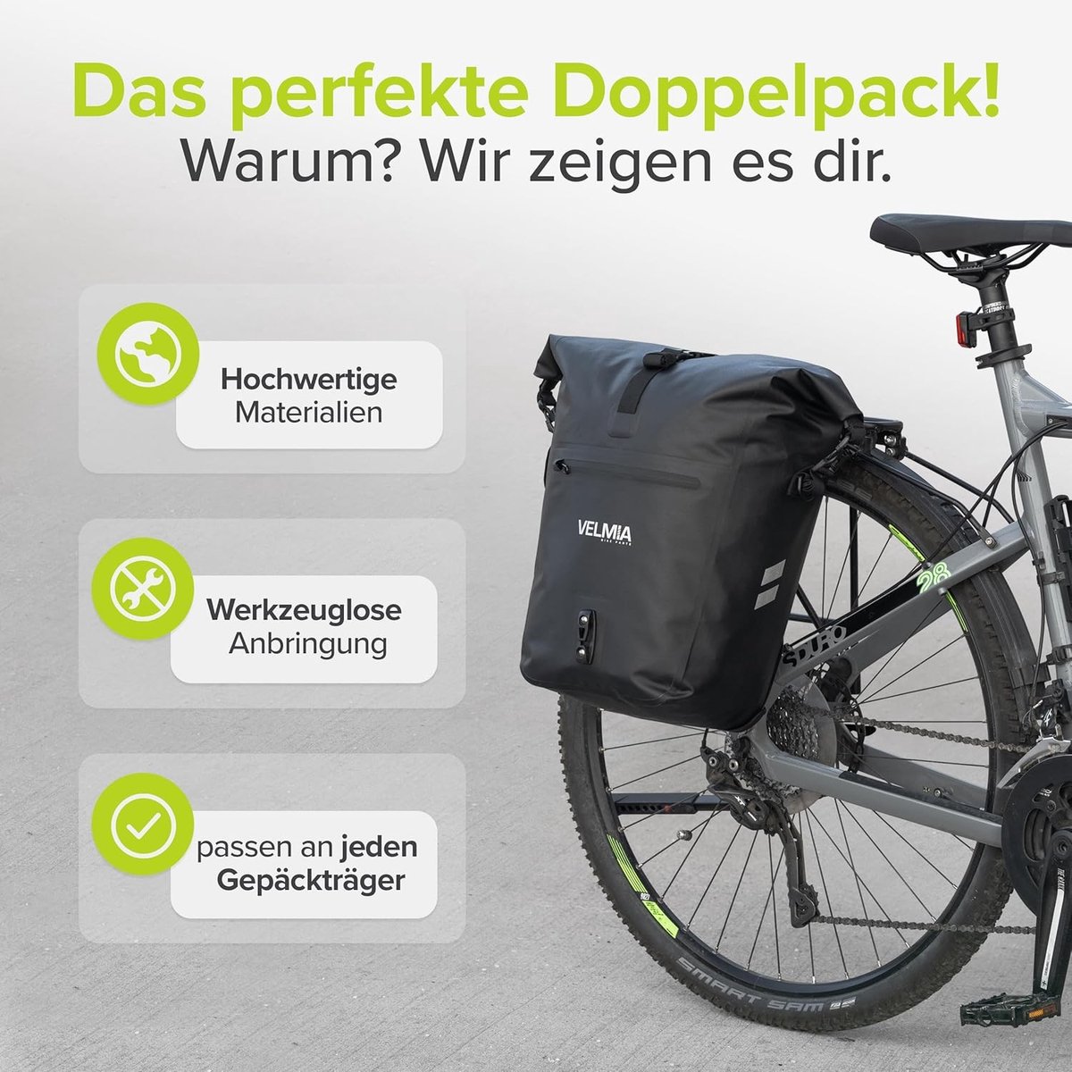 Hondenmand fiets bagagedrager - Zwart - 26 Liter - Waterdichte Fietstas met Laptopvak en Draaggreep - Voor Fietsers
