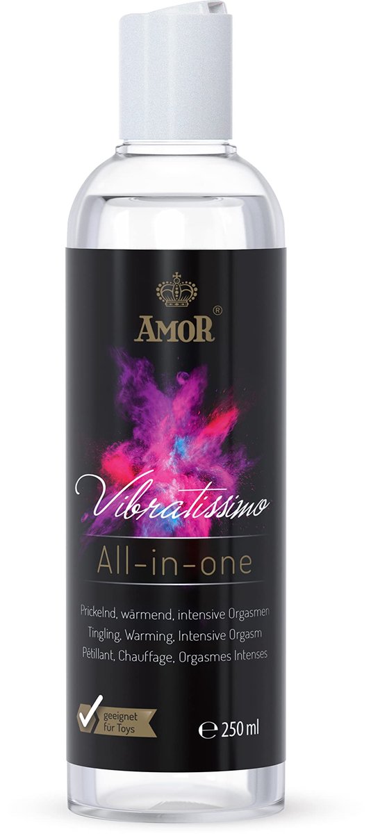 Vibratissimo Play Gel all-in-one 250 ml I Glijmiddel verwarmend, tintelend & climax versterkend I Waterbasis glijmiddelen I Glijmiddel Gel voor speeltjes & latex condooms I water gebaseerde smering