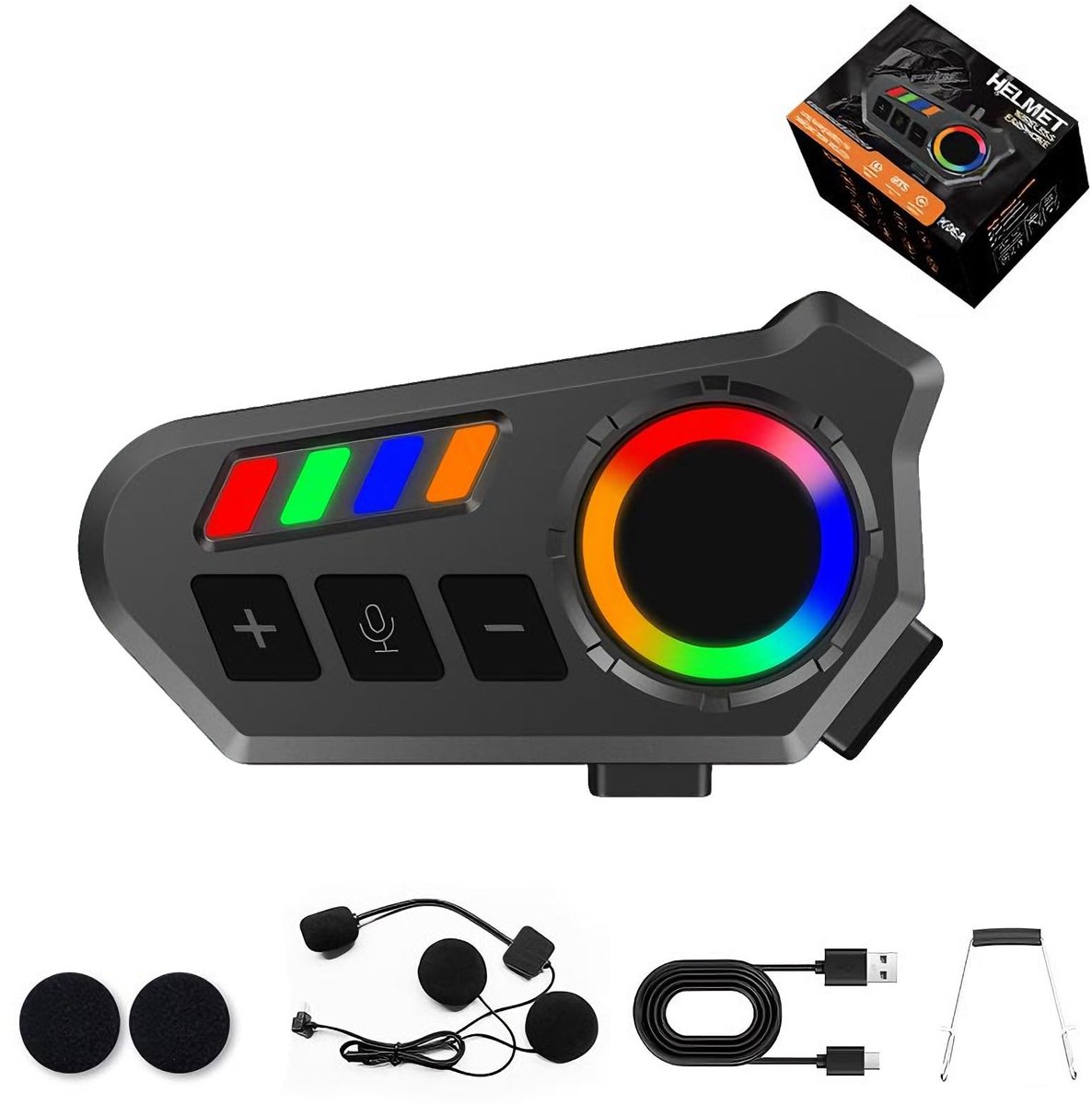 Omgoods - Bluetooth Headset voor Motorhelm met RGB Verlichting