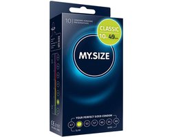 MY.SIZE Classic condooms maat 2 I 49 mm breed I 10 stuks standaard verpakking I premium condooms extra dun I condooms true to touch gossamer I dunne 0,07 mm wanddikte I condooms veganistisch