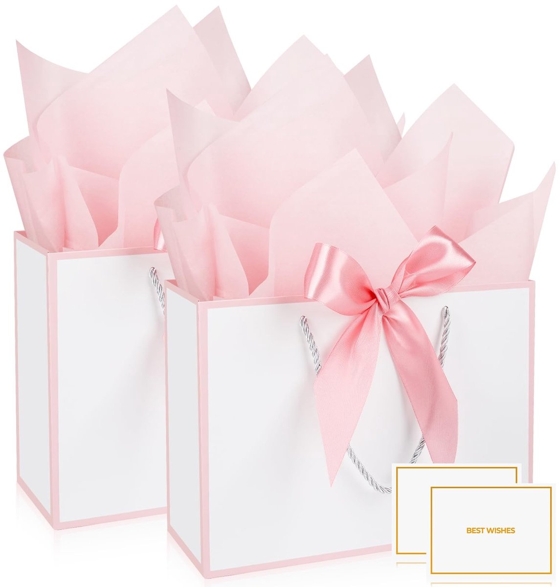 Omgoods - Papieren Cadeauzakjes met Kaarten en Zakdoeken Set van 2