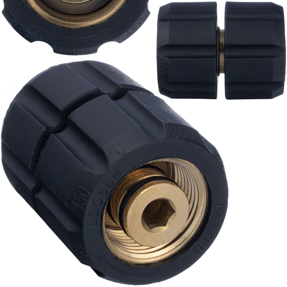 Rosfix Adapter Vervanging Draaibaar - Messing M22x1,5 - 400 Bar 150°C - Geschikt voor, Kärcher, Kränzle - Geschikt voor Kärcher, Kränzle
