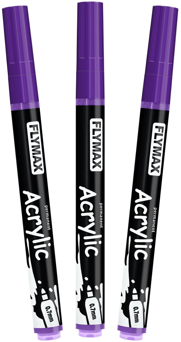 Omgoods - Paarse Permanent Marker 0.7mm - 3 Stuks