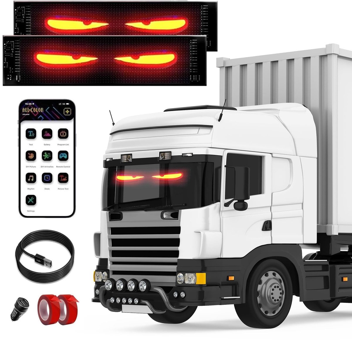 SolidKeus - Flexibele LED Ogen voor Auto en Vrachtwagen met Afstandsbediening