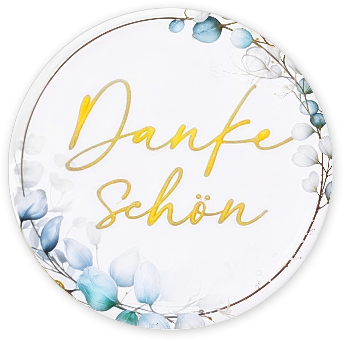 SolidKeus - 120 Stuks Ronde 'Dankjewel' Stickers in Eucalyptus Design