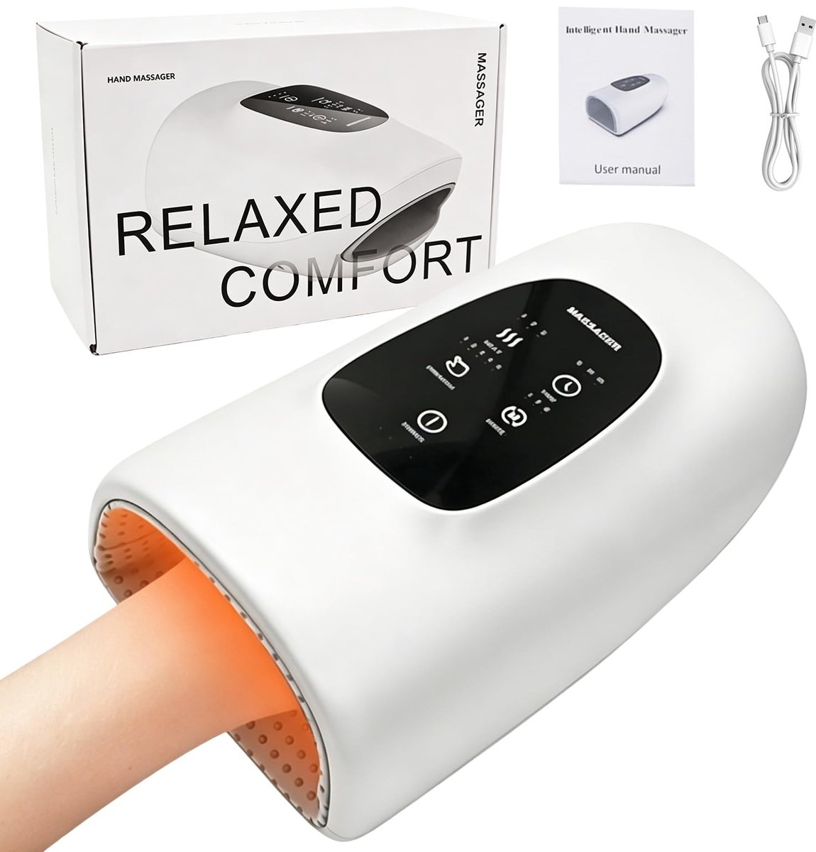 SolidKeus - Draadloze Handmassager met 3 Massagestanden en 3 Temperatuurinstellingen