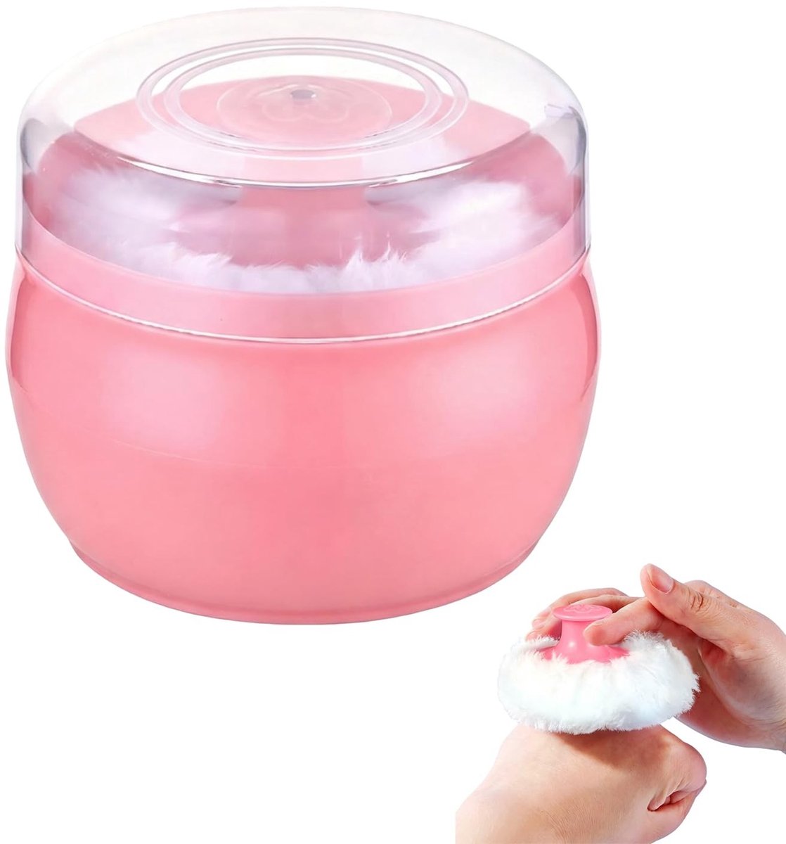 SolidKeus - 50g Roze Poeder Puff Container voor Cosmetica