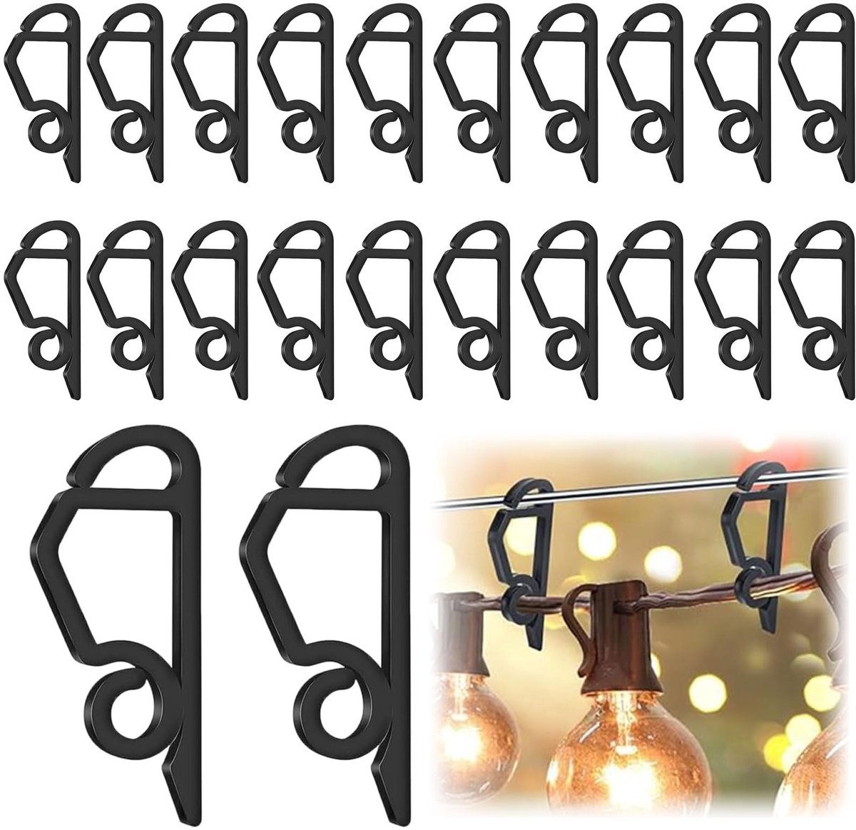 SolidKeus - Set van 120 Kerstlichtclips voor Buiten