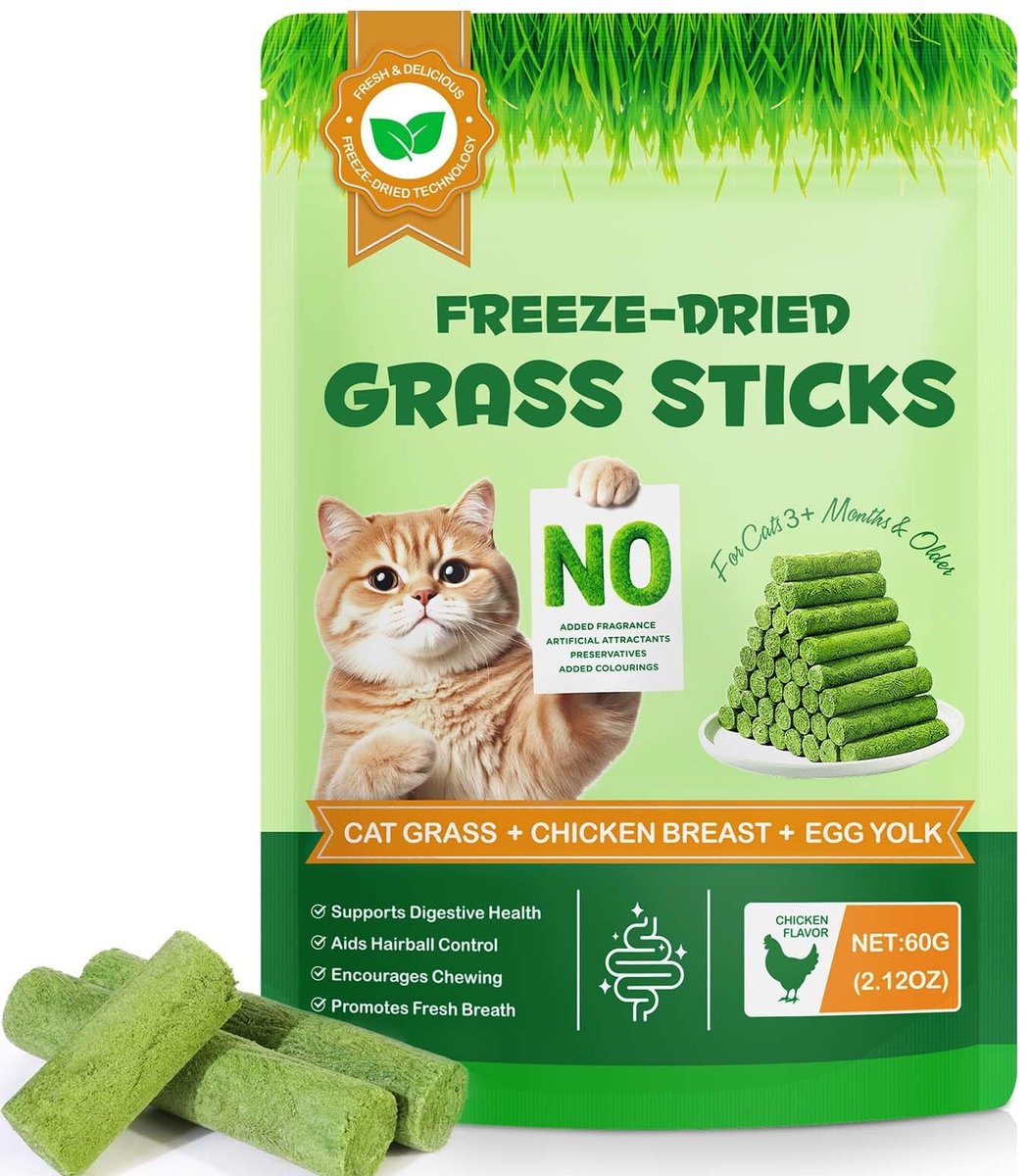 SolidKeus - Kattengrassticks met Eiwitten en Vitaminen voor Gezonde Katten