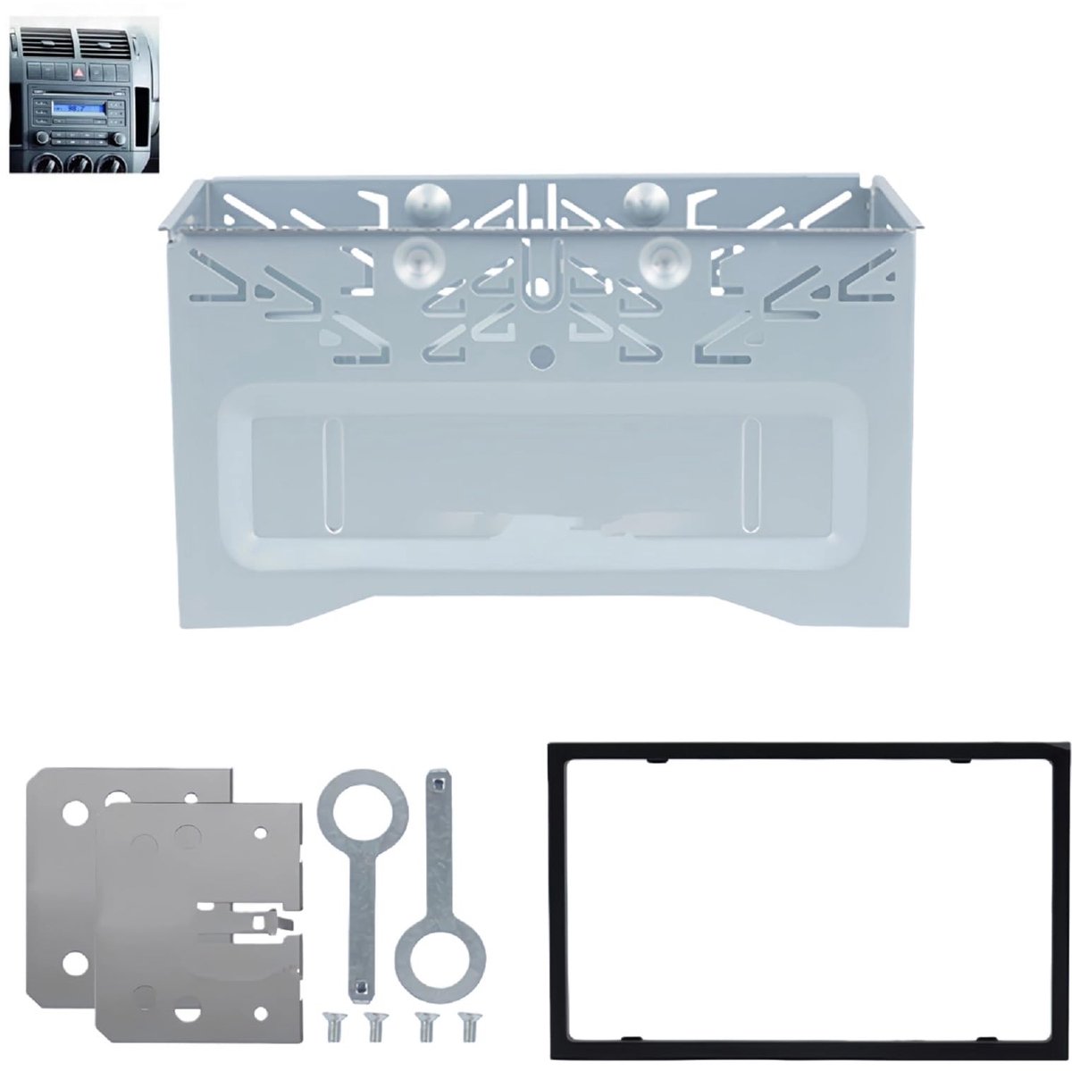 SolidKeus - Universele 2 DIN Auto Radio Behuizing met Frame