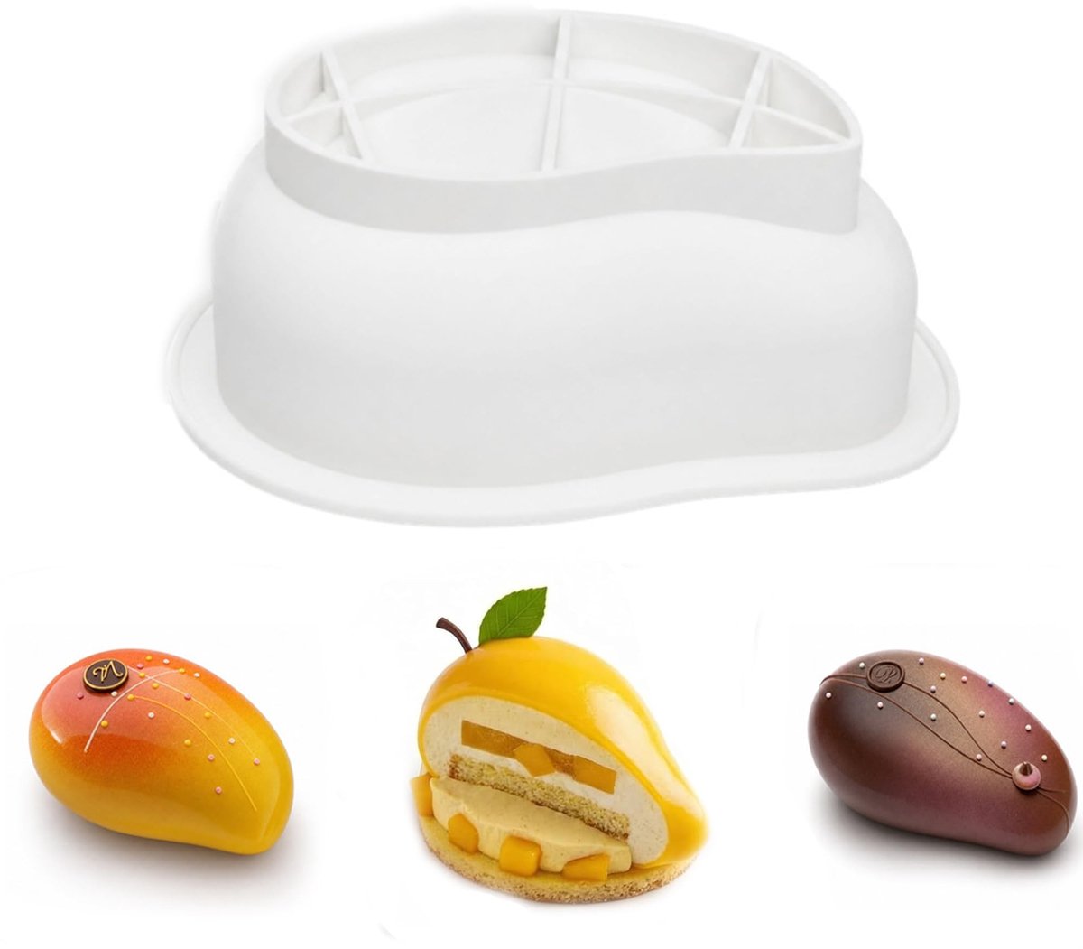 SolidKeus - Siliconen 3D Mango Bakvorm voor Creatieve Desserts