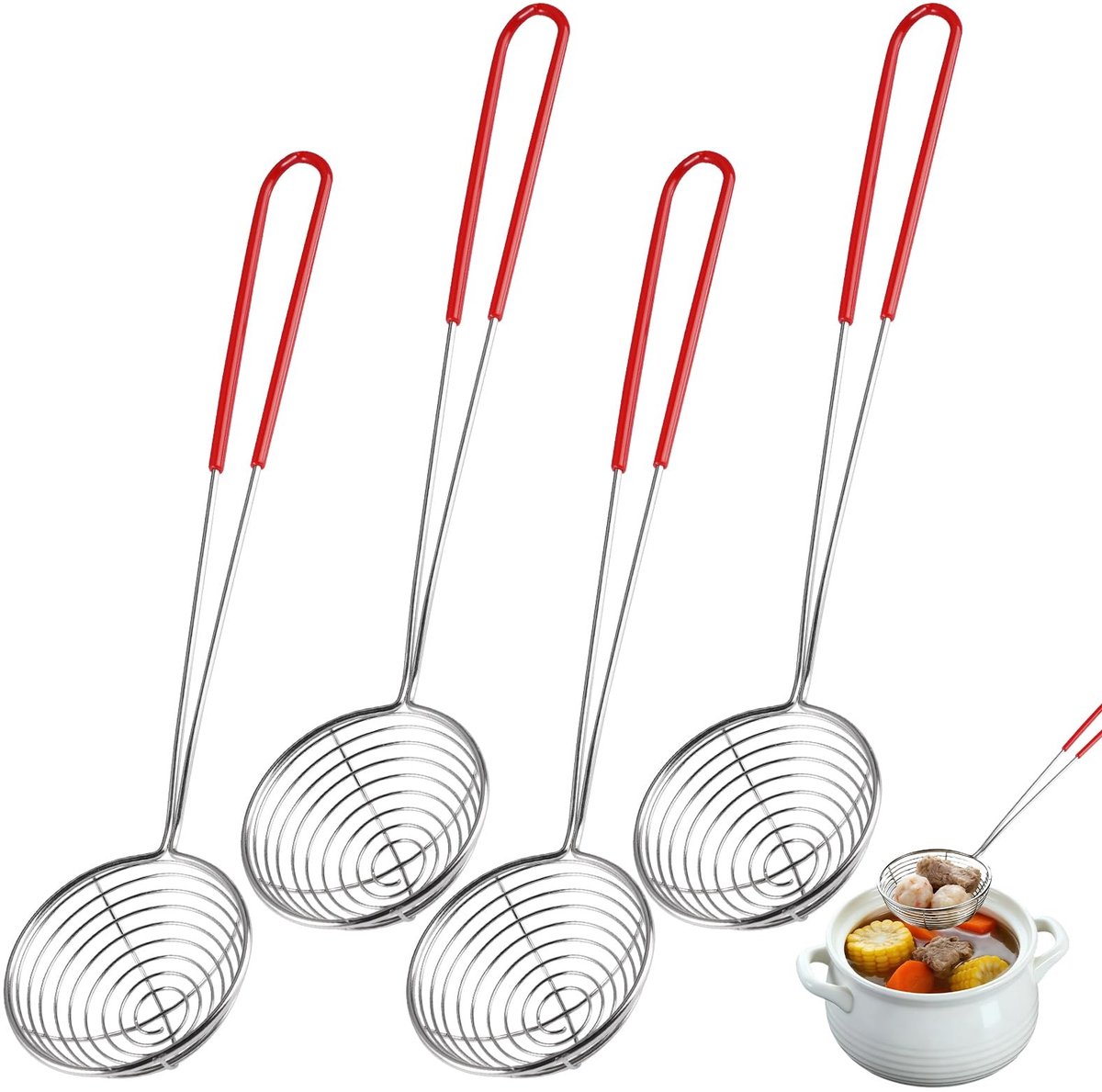 SolidKeus - Set van 4 Roestvrijstalen Fonduezeven met Handvatten
