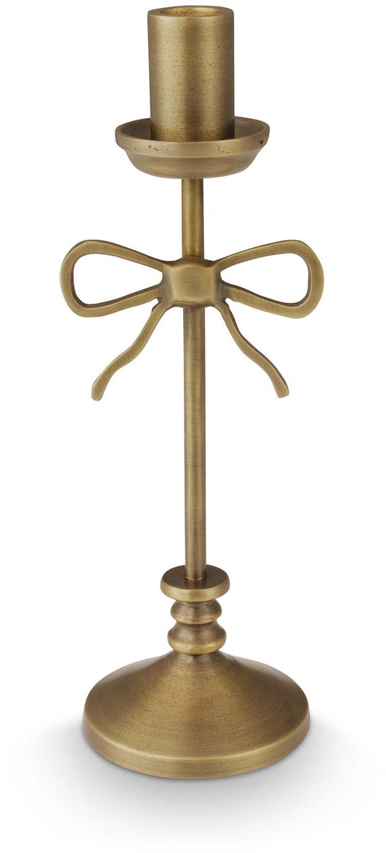 vtwonen - Kandelaar - Metaal - Goud Strik - 9.5x33 cm